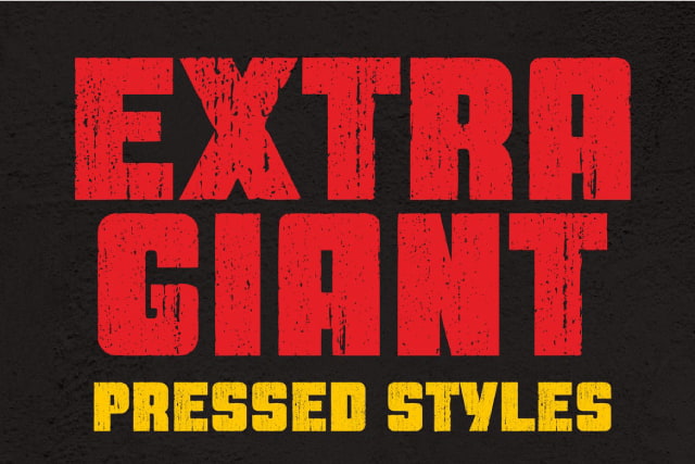 Extra Giant Pressed font