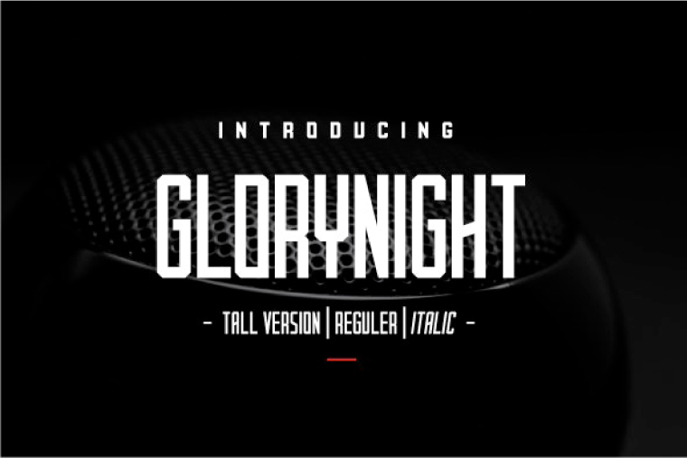glorynight tall font