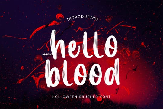 Hello Blood Helloween Brush Font