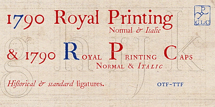 1790 Royal Printing font