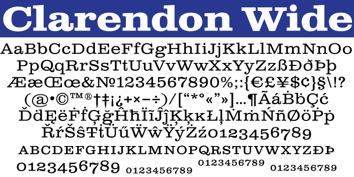 Clarendon Wide font