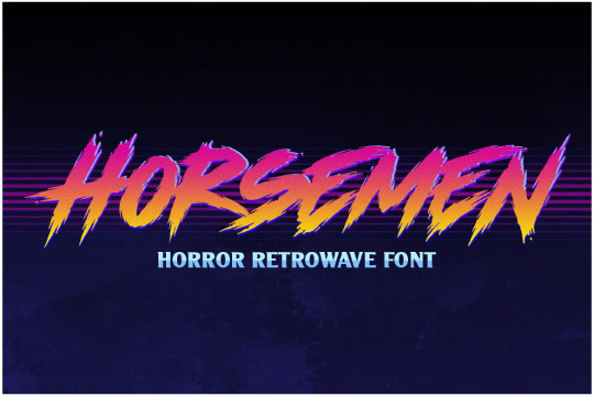 Horsemen Horror Retrowave Font 