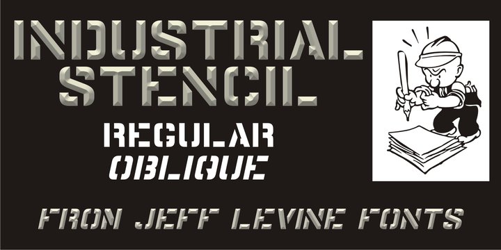 Industrial Stencil JNL font
