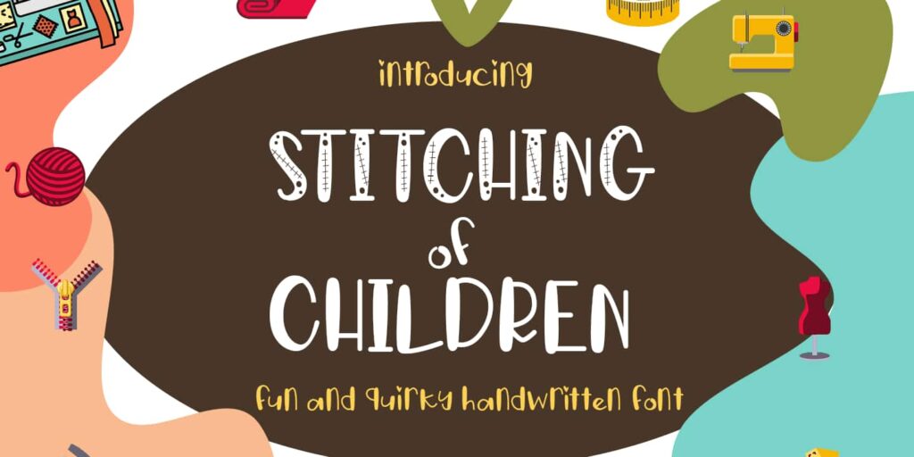 Stitching of Children font
