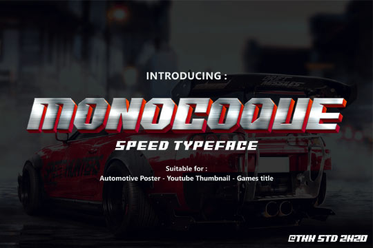 MONOCOQUE - Car Racing Gaming Font