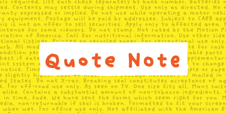 Quote Note font