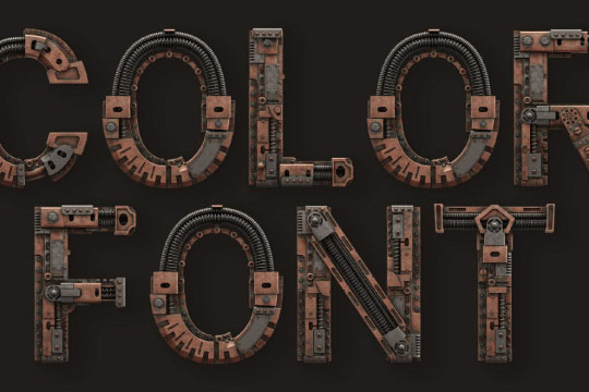 Steampunk - 3D Color SVG Font