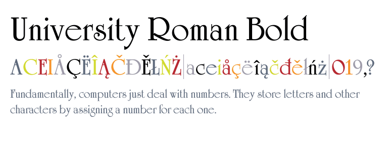 University Roman font