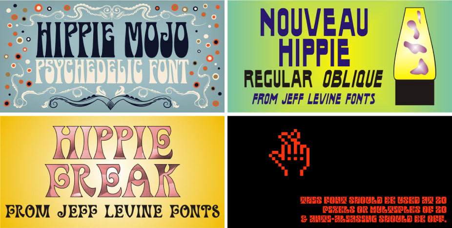 hippie fonts cover