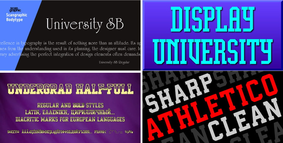 university fonts cover